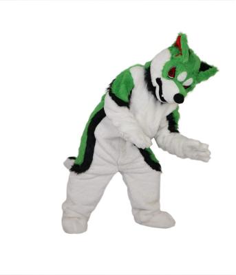 China Super Soft Wolf Fursuit Cartoon Halloween Outfit Cosplay Mascot Plush Costume 2021 Promotional Costumes for sale