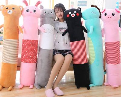 China 2021Custom Long Body Cat Bear Bunny Bolster Animal Pillow Super Soft Stuffed Animal Soft Plush Animal Cushion Cushion for sale