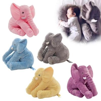 China Vivid Animals Wholesale 40cm 60cm Lovely Soft 80cm Gray Elephant Plush Soft Pillow Custom Made for sale