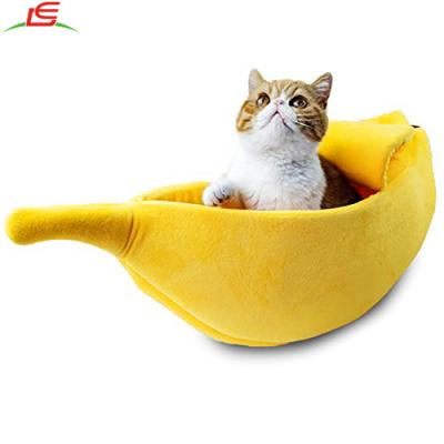 China Portable Cute Banana Cat Bed House Pet House Cartoon Viable for sale