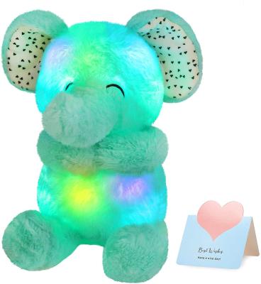 China Kids Gift Elephant Stuffed Plush LED Soft Toy Night Lights Glow Pillow Birthday Gifts for Kids Glowing in Dark for sale