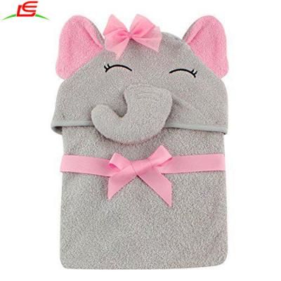 China New Cute Elephant Animal Face Baby QUICK DRY Hooded Towel For Girls Pretty for sale