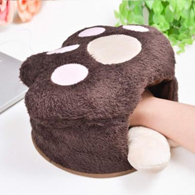 China Customized USB HOT USB Cat Bear Paw Hand Warming Plush Electric Enthusiast Warmer Mouse Pad for sale