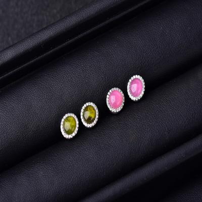 China New Products Lastest Romantic Semi Earring Women Birthday Gift Semi Previous Gemstone for sale