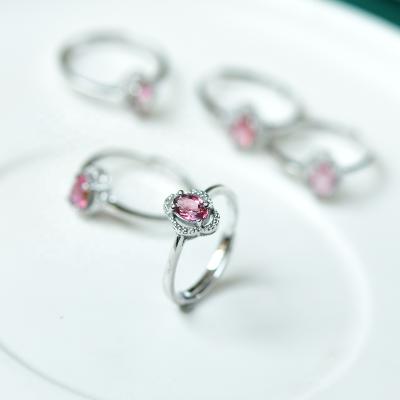 China Wholesale Price Tourmaline Romantic Sterling Silver Ring Top Quality Natural Arts for sale