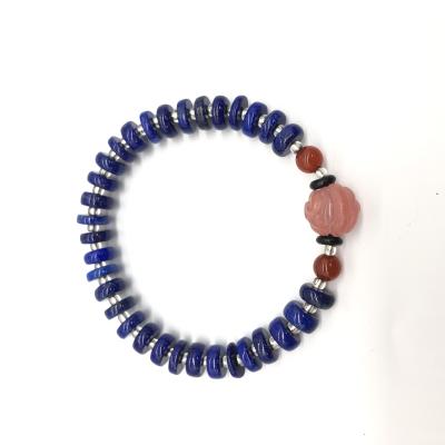 China Romantic hot sale products lapis lazuli bead bracelet gemstone semi previous arts for sale