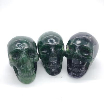 China China Folk Arts Popular New Products High Quality Gemstone Polished Green Fluorite Skull for sale