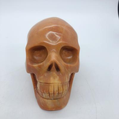 China China Folk Arts Yellow Aventurite Skull Bulk Prizes Decorative Gemstone Raw Crystal for sale