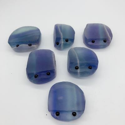 China China Popualr New Goods Good Quality Gemstone Fluorite Hedgehog Hedgehog Handmade Arts Small Ornanments for sale