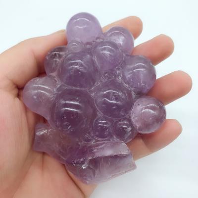 China China Natural Quartz Amethyst Grapes Carving Crystal For Healing Home Decoration for sale