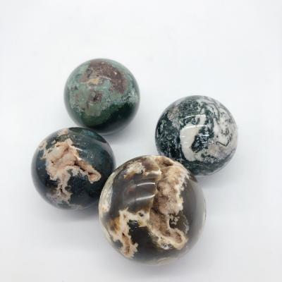 China Direct products Moss Agate Sphere Feng Shui Crystal For Healing from China factory for sale