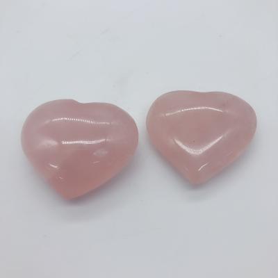 China China Hot Sale Products Polished Previous Stones Wholesale Hand Carved Popular Rose Quartz Heart for sale