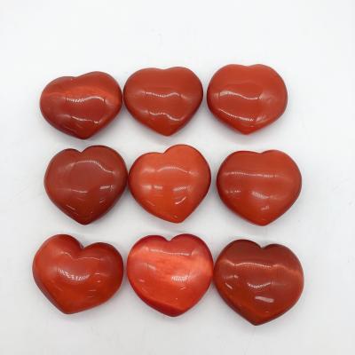 China Popular China Hand Carved Healing Stone For Decoration Quartz Cat's Heart Hot Sale for sale