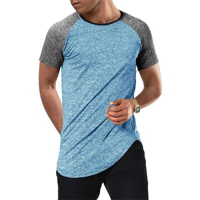 China Short Sleeve Breathable Hip Hop Hip Hop Raglan Tank Top Shirt Curved Tri Edge Baseball T-shirt Blend Gym Shirt for sale