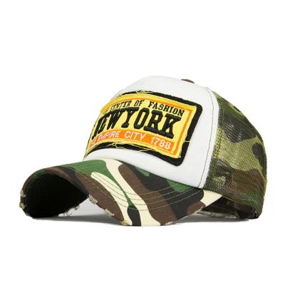 China Hot Selling COMMON 3d Camouflage Dad Hat Embroidered Camouflage Two Tone Trucker Hat Mesh Baseball Cap for sale