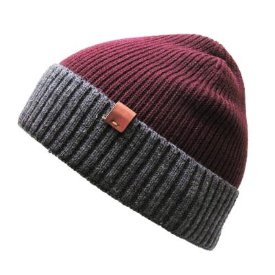 China breathable & waterproof breathable & Clearance Unisex Gray Simple Waterproof Fisherman Warm Winter Deep Knit Beanie Cap Casual Head Hat for sale