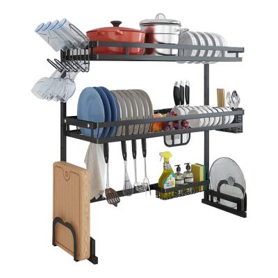 China Special Design Sink Rack 65/85Cm Buffet 65/85Cm Organizer Stocked 3-Layer Dish Drain Drying Rack for sale