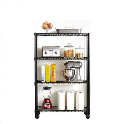 China Hot Selling Viable 4 Layer Stand Type Storage Shelf Kitchen Floor Rack For Restaurant Kitchen for sale