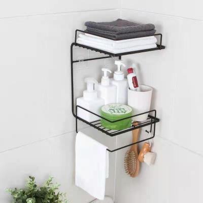 China Viable Factory Wholesale Hotel Use Bath Towel Fittingsholder Holeless Towel Rack,Brass Bathroom Towel Shower Caddy Shelf for sale