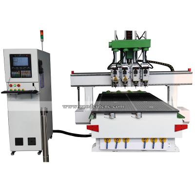 China 3/4 Axis Change Tool CNC Router Woodworking Machine With Multi Head And Multi Process For Wood for sale