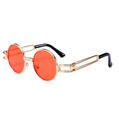 China Fashion border steampunk sunglasses foreign trade explosion of European fashion sunglasses and retro street American style prince round mirror for sale