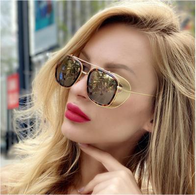 China Fashion sunglasses 2021 retro wholesale custom eyewear shade vintage sun glasses men women sunglasses newest steam punk metal fashion for sale