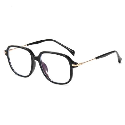 China High Quality New Metal TR90 Color Optical Frame Optical Frame Couples Square Style Flat Glass Anti-blue Light Fashion Optical Frames for sale