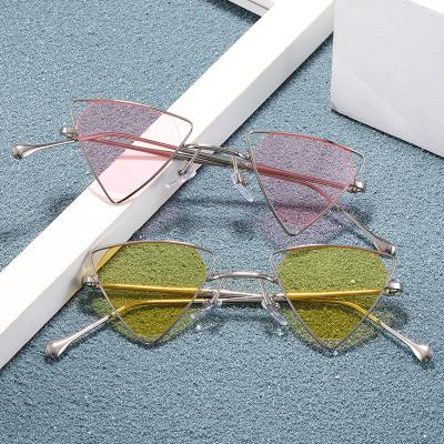 China Girls 2021 Fashion Sunglasses Polygon Triangle Kids Boy Sunglasses Transparent Colorful Manufacture For Custom Made UV Sun Glasses for sale