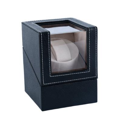 China Durable Leather Box Automatic Silent Antimagnetic Watch Motor Device Winding PU MDF Shaker One Slot Watch Storage for sale