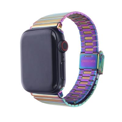 China Stainless Steel For Apple Watch Band 44mm 40mm 42mm 38mm Stainless Steel Belt Metal Buckle Luxury Watchband For Apple SE Series 6 5 4 3 2 1 for sale