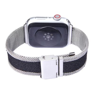 China Stainless Steel For Apple Watch Band 44mm 40mm 42mm Steel+Nylon Belt Metal Buckle 38mm Stainless Steel+Nylon For Apple SE Series 6 5 4 3 2 1 for sale