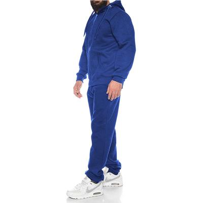 China 2021 Bulk Wholesale Blue High Quality Men's OEM Factory Color Anti-Shrink 100% Cotton Fitted Tracksuit For Man Winter Running for sale