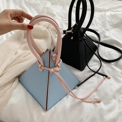 China Fashion High Quality Unique Design Ladies Cross - Body Shoulder Bags Purse Triangle Shaped Handbags For Women Casual Tote Single PU for sale