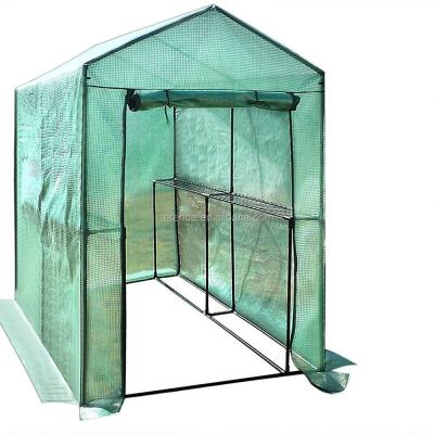 China Walk-In Portable 	Walk In Greenhouse  With Shelving TLSZ106 Powder Coated for sale