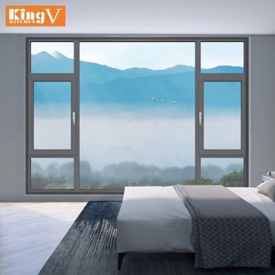 China High quality waterproof solid casement window, tilt and adjustable wooden window, with rusty gauze window for sale