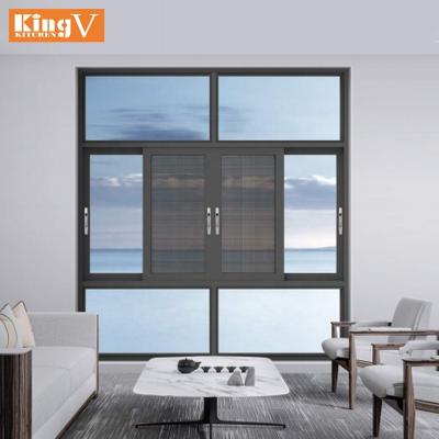 China Foshan factory wholesale waterproof aluminum alloy solid black window, exterior window customization for sale