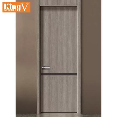 China Waterproof good quality Singapore hotel project hdf interior melamine door with glass inserts for sale