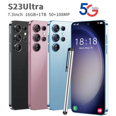 China Dual SIM Card 2023 Hot selling S23U ltra5G original 7.3-inch phone original full screen Android 13 smartphone smartphone for sale