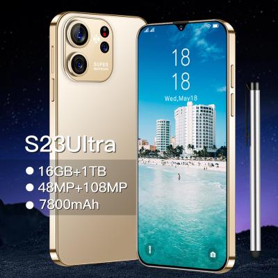 China Dual SIM Card 2023 Newest S23Ultra Smartphone 6.8 Inch AMOLED Screen Android Smartphone Fingerprint Unlocked Mobile Phone for sale