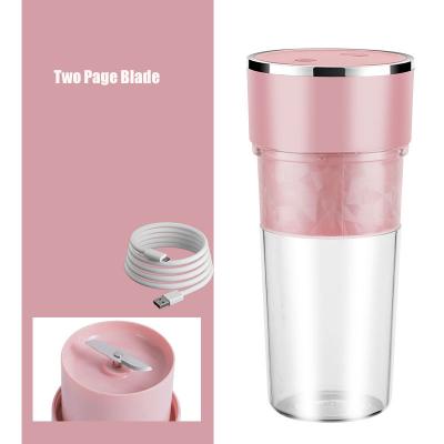 China Portable Car Two Leaf Blade Juicer Usb Charging Mini Small Cup Squeeze Fruit Juice Juicing Cup for sale