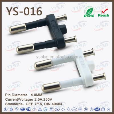 China Type of construction: C, ECO 7/16 standard, and unpolarised1 plug inserts 2.5A/250V, unearthed for sale