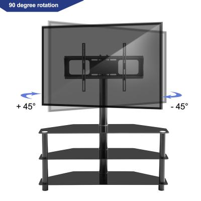 China (Size) New Model Adjustable Living Room Furniture Used 32-65 Inch Metal Glass LED LCD Plasma TV Stand Cabinet for sale