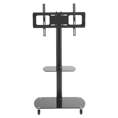 China Latest Design Luxury Mobile (Height) Adjustable TV Cart, Living Room TV Stand Bracket, Modern Led VESA TV Floor Stand With Wheels for sale