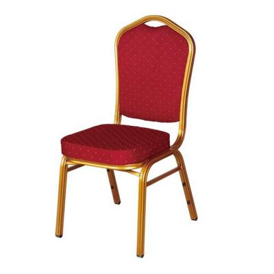 China New Contemporary Modern Stackable Gold Elegant Red Metal Fabric Hotel Wedding Event Wedding Banquet Luxury Chair for sale