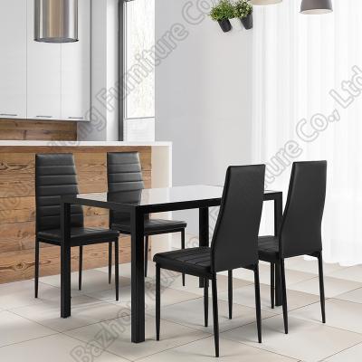 China American Contemporary Adjustable Stock Cheap Glass Table And Dining Chairs (Others) Set / Modern Luxury Living Room 4 Chairs Dining Table Sets for sale