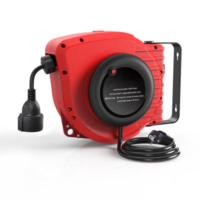 China Tie Reel 50FT 1500W Wall Mounted Retractable Rope Reel Auto-Retract Hose Reel US Warehouse Shipping for sale