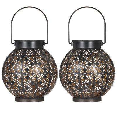 China Garden LNEO306-2 Neoglint Decorative Lights Inground - 2 Pack Lantern Design Outdoor Metal LED Solar Hanging Light for sale