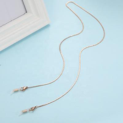 China New Simple Hollow Glass Chain Lead Free Nickel Free Handmade Glasses Long Sunglasses Chains Necklace Jewelry For Women for sale