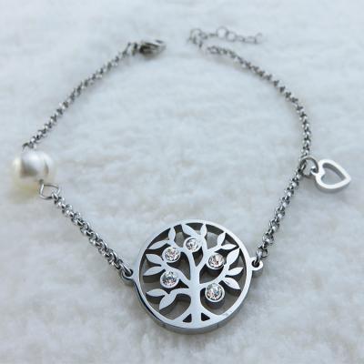 China Lead Free Nickel Free Hot Style Crystal Rhinestone Tree Of Life Bangle Fashion Pendant Bracelet For Women for sale