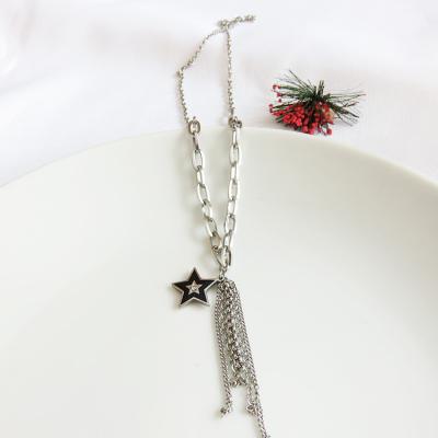 China New simple elegant wedding necklace lead free nickel free star moon temperament tassel choker jewelry for women for sale